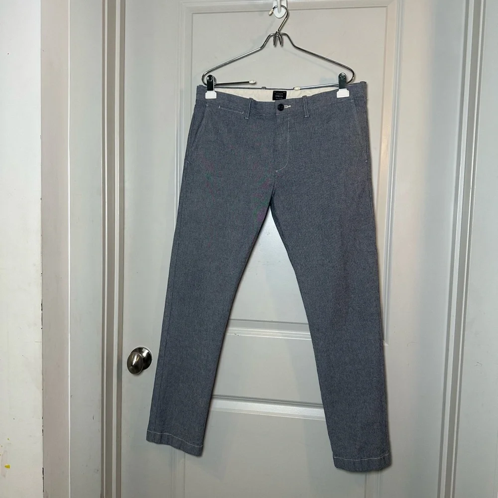 J. Crew 484 Slim Stretch Cotton Blue Pants, Size 34W/30L